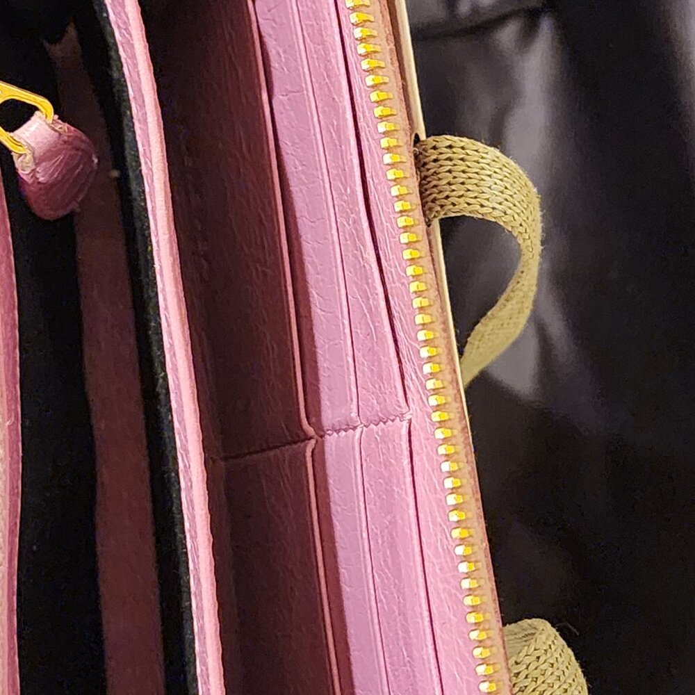 Excellent Balenciaga Zip around Wallet Pinkish Lavender Leather Continental - Picture 8 of 14